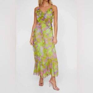 nasty gal lime green dress Lime Green Long Sleeves Shirt Dress – Gabi Swimwear main image 0